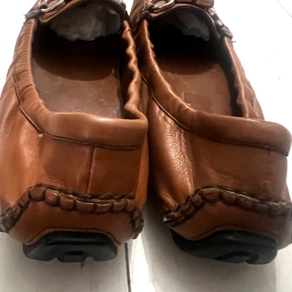 Gucci Driving Horsebit AccentToggle Brown Leather Ballet Shoes Size 38 - Picture 6 of 13